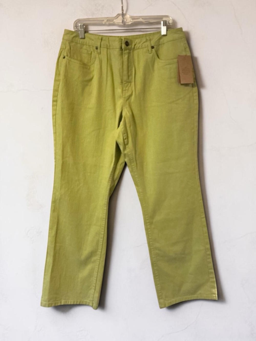 Coldwater Creek Green Straight Leg Jeans P16 NWT Classic Stretch Petite